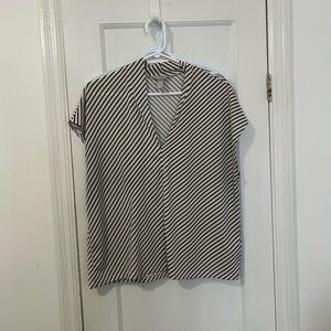 H&M Black and White Striped Blouse